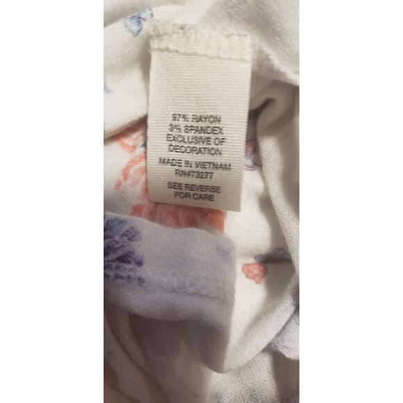 Mudd White Cold Shoulder Flowered T-Shirt - Picture 9 of 10